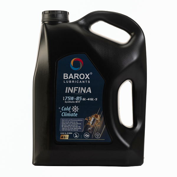 Трансмиссионное масло BAROX INFINA Revo Plus 75W-85 GL-4/GL-5 синт.  4 л.