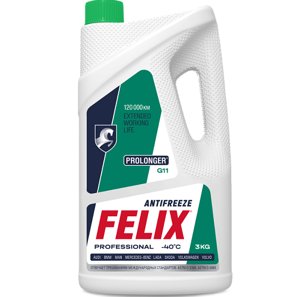 Антифриз FELIX Prolonger G-11 (-40) зеленый  3 кг.